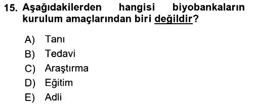 Sağlık Bilimlerinde Ve Yönetiminde Etik 2021-2022 Yaz Okulu Sınavı - 15. soru