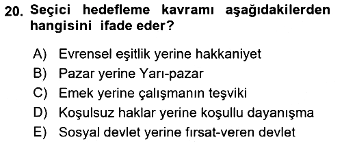 Sağlık Ekonomisi 2018-2019 Ara Sınav - 20. soru