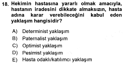 Sağlık Ekonomisi 2018-2019 Dönem Sonu Sınavı - 18. soru