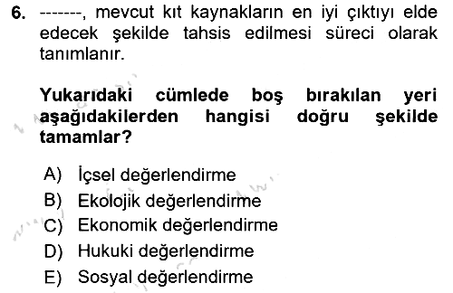 Sağlık Ekonomisi 2021-2022 Dönem Sonu Sınavı - 6. soru