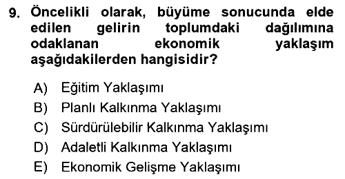 Sağlık Ekonomisi 2021-2022 Dönem Sonu Sınavı - 9. soru