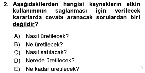 Sağlık Ekonomisi 2021-2022 Yaz Okulu Sınavı - 2. soru