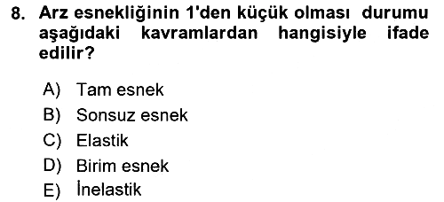Sağlık Ekonomisi 2022-2023 Yaz Okulu Sınavı - 8. soru