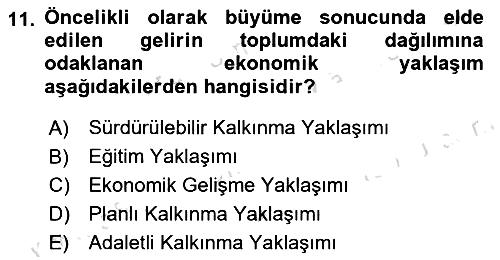 Sağlık Ekonomisi 2023-2024 Yaz Okulu Sınavı - 11. soru