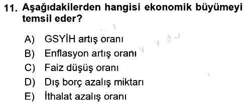 Sağlık Ekonomisi 2024-2025 Yaz Okulu Sınavı - 11. soru