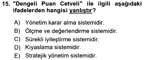 Sağlık Hizmetlerinde Araştırma Ve Değerlendirme 2018-2019 3 Ders Sınavı - 15. soru