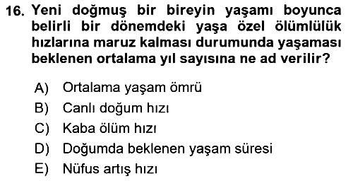 Sağlık Hizmetlerinde Araştırma Ve Değerlendirme 2021-2022 Dönem Sonu Sınavı - 16. soru