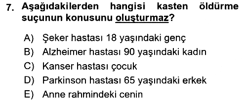 Sağlık Hukuku 2016-2017 3 Ders Sınavı - 7. soru