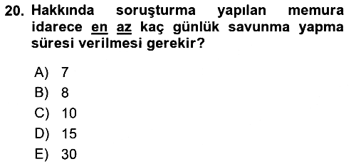 Sağlık Hukuku 2018-2019 3 Ders Sınavı - 20. soru