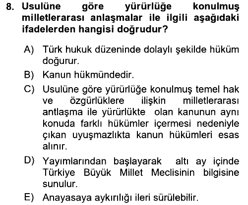 Sağlık Hukuku 2016-2017 Ara Sınav - 8. soru
