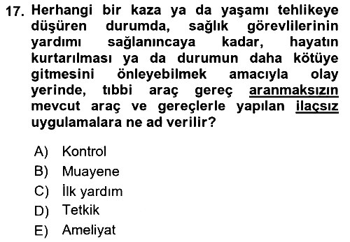 Sağlık Hukuku 2021-2022 Ara Sınav - 17. soru