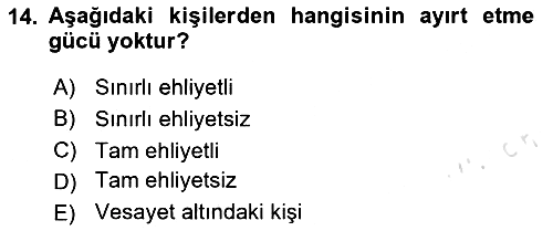 Sağlık Hukuku 2024-2025 Ara Sınav - 14. soru
