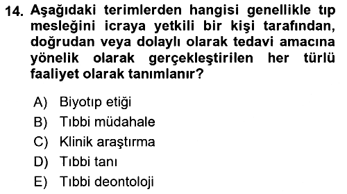 Sağlık Hukuku 2025-2026 Ara Sınav - 14. soru