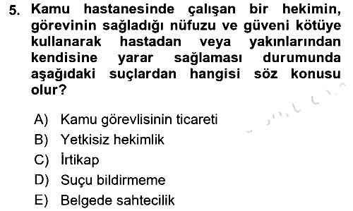 Sağlık Hukuku 2015-2016 Dönem Sonu Sınavı - 5. soru