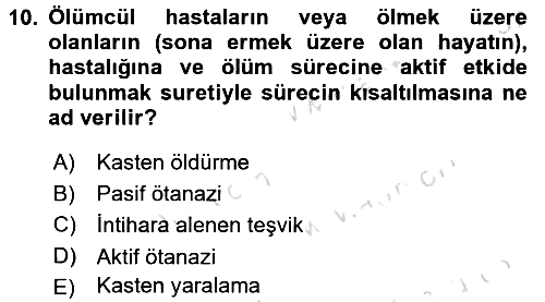 Sağlık Hukuku 2016-2017 Dönem Sonu Sınavı - 10. soru