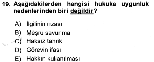 Sağlık Hukuku 2016-2017 Dönem Sonu Sınavı - 19. soru