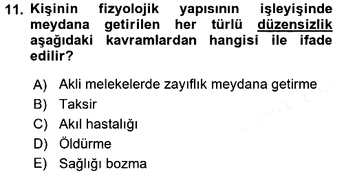 Sağlık Hukuku 2017-2018 Dönem Sonu Sınavı - 11. soru