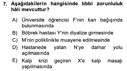 Sağlık Hukuku 2018-2019 Dönem Sonu Sınavı - 7. soru
