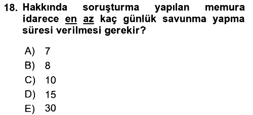 Sağlık Hukuku 2018-2019 Dönem Sonu Sınavı - 18. soru