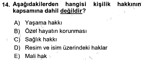Sağlık Hukuku 2021-2022 Dönem Sonu Sınavı - 14. soru