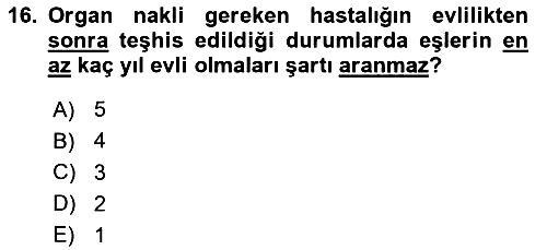 Sağlık Hukuku 2024-2025 Dönem Sonu Sınavı - 16. soru