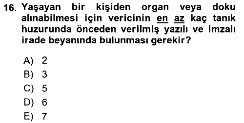 Sağlık Hukuku 2025-2026 Dönem Sonu Sınavı - 16. soru