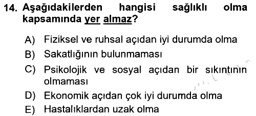 Sağlık Hukuku 2021-2022 Yaz Okulu Sınavı - 14. soru