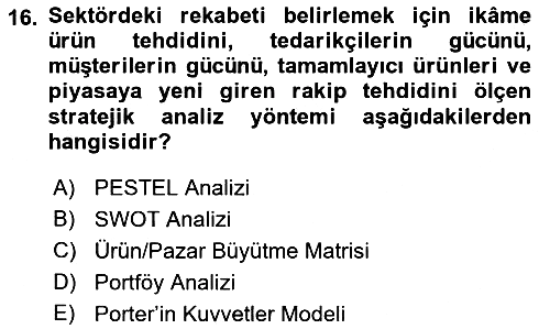 Sağlık İşletmeciliği 2022-2023 Ara Sınav - 16. soru
