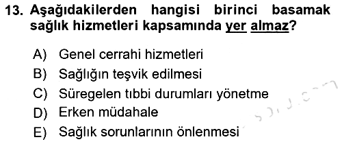 Sağlık İşletmeciliği 2025-2026 Ara Sınav - 13. soru