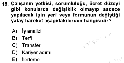 Sağlık İşletmeciliği 2025-2026 Ara Sınav - 18. soru