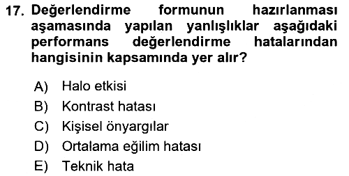Sağlık İşletmeciliği 2023-2024 Dönem Sonu Sınavı - 17. soru