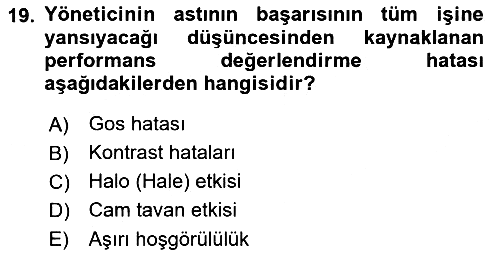 Sağlık İşletmeciliği 2023-2024 Dönem Sonu Sınavı - 19. soru