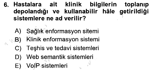 Sağlık İşletmeciliği - 2 2023-2024 Ara Sınav - 6. soru