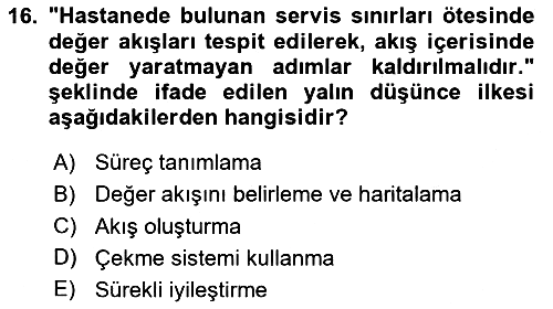 Sağlık İşletmeciliği - 2 2023-2024 Ara Sınav - 16. soru