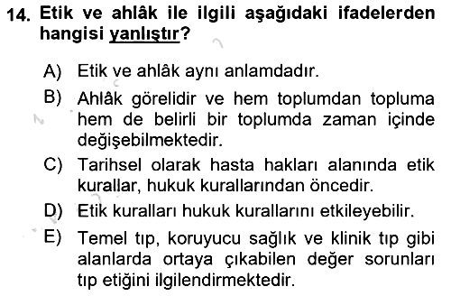 Sağlık İşletmeciliği - 2 2024-2025 Ara Sınav - 14. soru