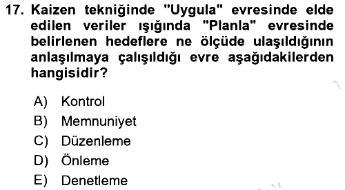 Sağlık İşletmeciliği - 2 2024-2025 Ara Sınav - 17. soru