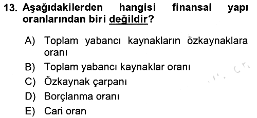Sağlık İşletmeciliği - 2 2023-2024 Dönem Sonu Sınavı - 13. soru