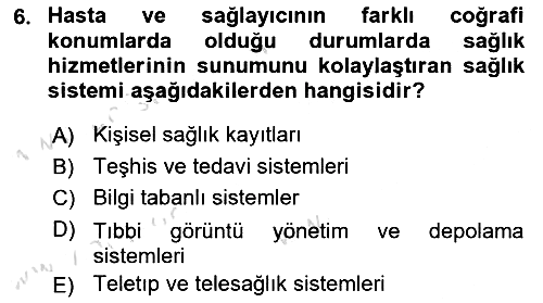 Sağlık İşletmeciliği - 2 2021-2022 Yaz Okulu Sınavı - 6. soru