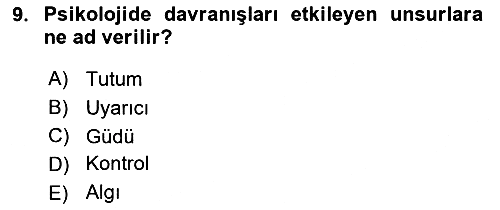 Sağlık İşletmelerinde Davranış 2023-2024 Ara Sınav - 9. soru