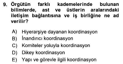 Sağlık İşletmelerinde Davranış 2024-2025 Ara Sınav - 9. soru