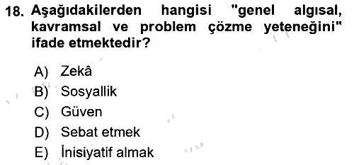 Sağlık İşletmelerinde Davranış 2025-2026 Ara Sınav - 18. soru