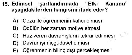 Sağlık İşletmelerinde Davranış 2025-2026 Dönem Sonu Sınavı - 15. soru