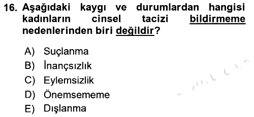 Sağlık İşletmelerinde Davranış 2021-2022 Yaz Okulu Sınavı - 16. soru