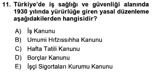 Sağlık İşletmelerinde İnsan Kaynakları Yönetimi 2025-2026 Dönem Sonu Sınavı - 11. soru