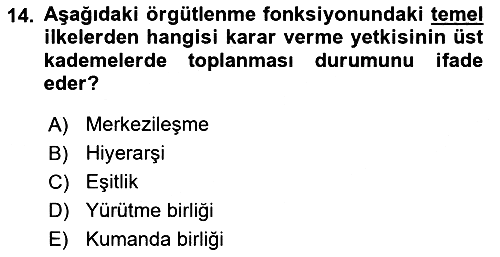 Sağlık İşletmelerinde Yönetim 2022-2023 Ara Sınav - 14. soru