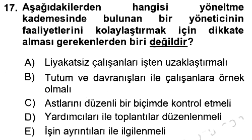 Sağlık İşletmelerinde Yönetim 2022-2023 Ara Sınav - 17. soru