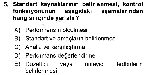 Sağlık İşletmelerinde Yönetim 2022-2023 Dönem Sonu Sınavı - 5. soru
