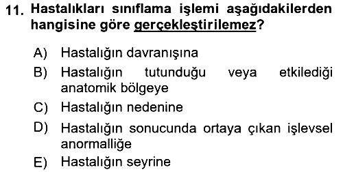 Sağlık Kurumlarında Bilgi Sistemleri 2017-2018 Ara Sınav - 11. soru