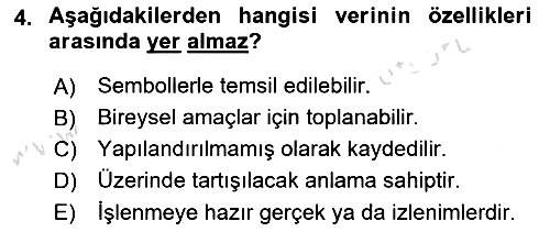 Sağlık Kurumlarında Bilgi Sistemleri 2023-2024 Ara Sınav - 4. soru