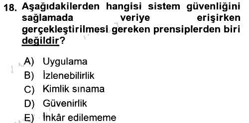 Sağlık Kurumlarında Bilgi Sistemleri 2015-2016 Dönem Sonu Sınavı - 18. soru